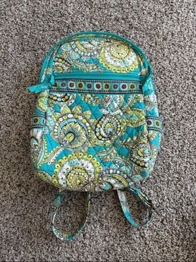 Vera Bradley Teal Paisley Quilted Backpack
